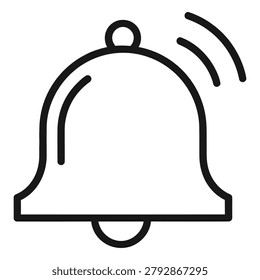 Ringing bell icon for notification alerts and social media interface with notification interface attention webdesign