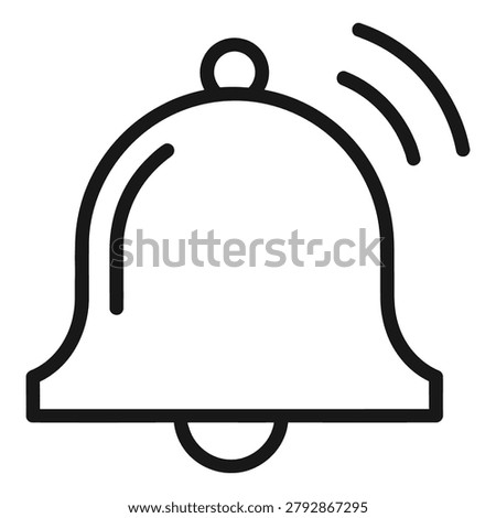Ringing bell icon for notification alerts and social media interface with notification interface attention webdesign