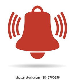 Ringing bell icon on white background. Vector illustration