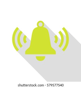 Ringing bell icon. Pear icon with flat style shadow path.