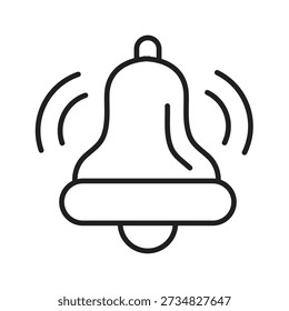 Icono de la campana que suena, icono de la campana de la escuela, icono de la campana de advertencia en el fondo blanco..eps