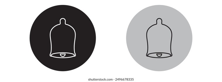  Klingelglocke Symbol auf schwarzem Kreis Design eps 10