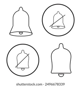  ringing bell icon set on black circle design eps 10