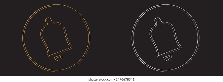  ringing bell icon set on black circle design eps 10