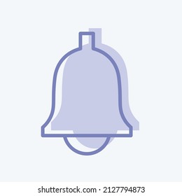 Icono de la Campana en tono moderno de dos tonos aislado en un fondo azul suave