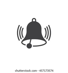 Ringing Bell icon vector, alarm solid logo, pictogram isolated on white, pixel perfect illustration