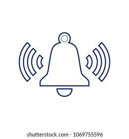 Ringing bell icon. Vector. Flat style black icon on white.