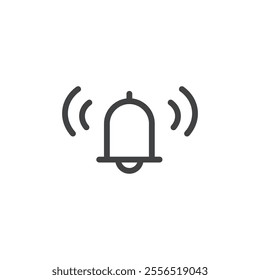 Ringing bell icon Vector logo outline