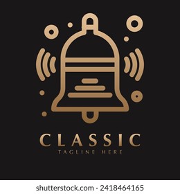 ringing bell logo design icon vector
