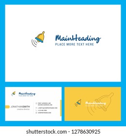 Ringing bell  Logo design with Tagline & Front and Back Busienss Card Template. Vector Creative Design