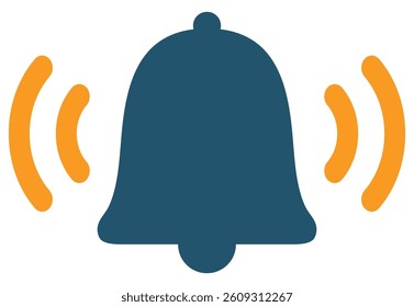 Ringing bell notification icon isolated on white background.