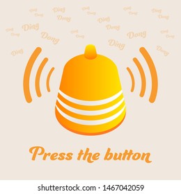 Ringing Bell. Press the button. Modern Orange Gradient. Ding Dong