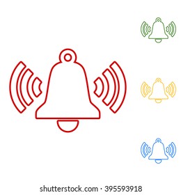 Ringing bell. Set of line icons