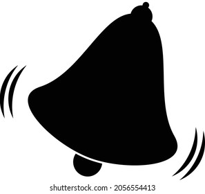 Ringing bell silhouette vector icon isolated