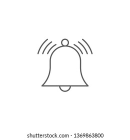 Ringing bell vector icon isolated on white background