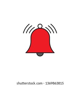 Ringing bell vector icon isolated on white background