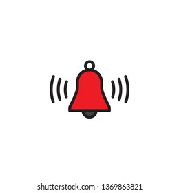 Ringing bell vector icon isolated on white background