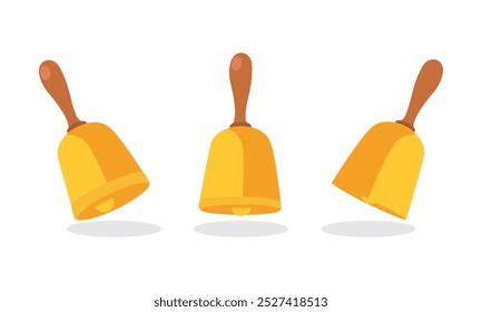 Ringing bell vector icon set. Notification incoming inbox message, social media reminders, subscription notices, subscription alerts and important news push. Isolated on white background