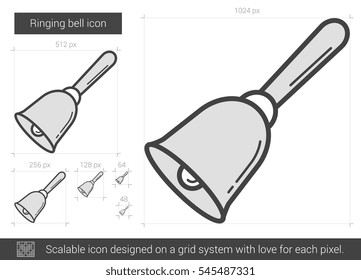 Ringing bell vector line icon isolated on white background. Ringing bell line icon for infographic, website or app. Scalable icon designed on a grid system.