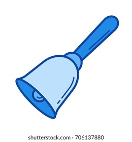 Ringing bell vector line icon isolated on white background. Ringing bell line icon for infographic, website or app. Blue icon designed on a grid system.