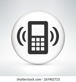 Ringing Cell Phone on White Round Button