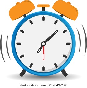 sonando el reloj de alarma clásico sobre fondo blanco, ilustración vectorial