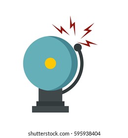 Ringing fire alarm bell icon in flat style isolated on white background vector illustration