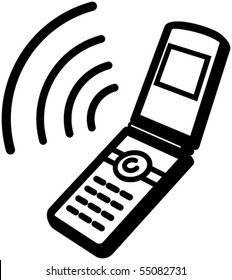 Ringing Mobile Phone Icon - Vector Illustration