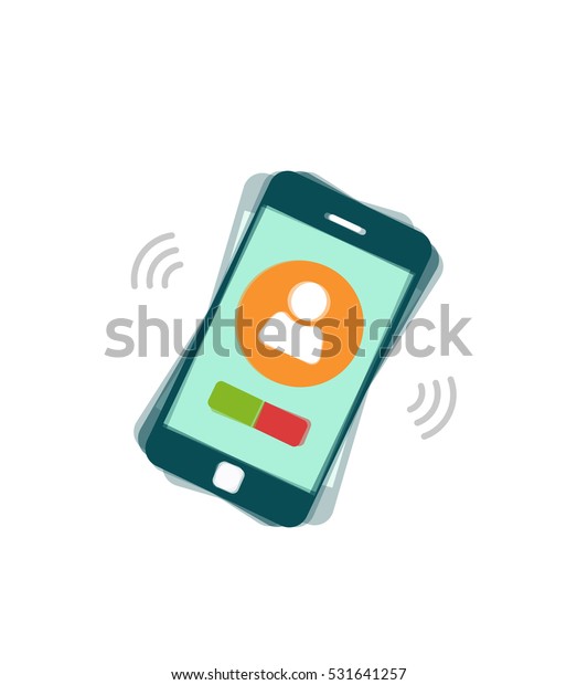  Ringing  Mobile Phone  Vector  Illustration Isolated Stock 