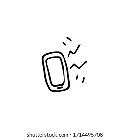 Ringing mobile phone. Vector sketch illustration - smartphone with touchscreen display