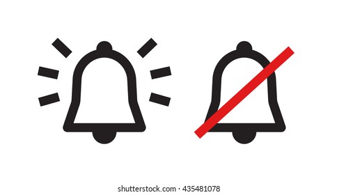 Ringing and muted bell icons