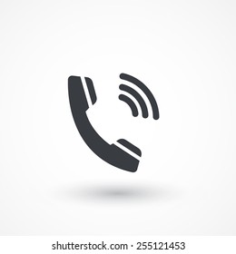 Ringing Phone. Flat Style Design Icon