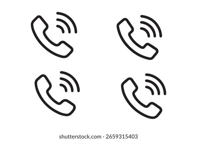 Icono de teléfono sonando que se conecta de forma remota. Ilustración de símbolo de icono