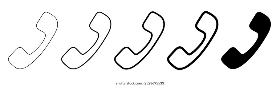 Tocando o ícone do telefone. Fone com ondas, ícone, símbolo. Ilustração vetorial.