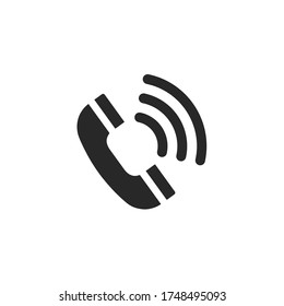 Ringing phone icon isolated on white background