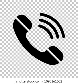 Ringing Phone Icon. Retro Symbol. On Transparent Background.