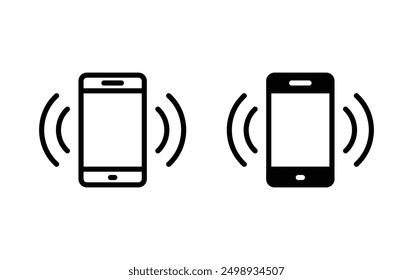 Ringing phone icon, Ringing smartphone icon vector