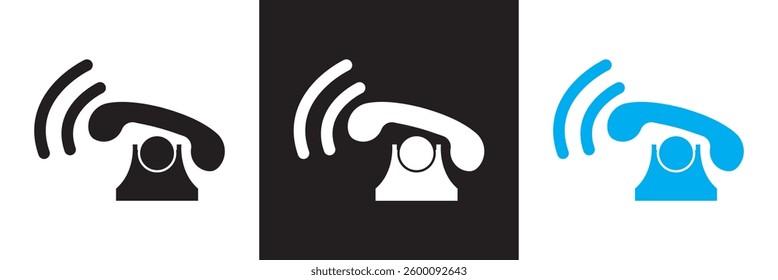 Ringing phone icon.  Vector illustration. isolated on white and black background. EPS 10