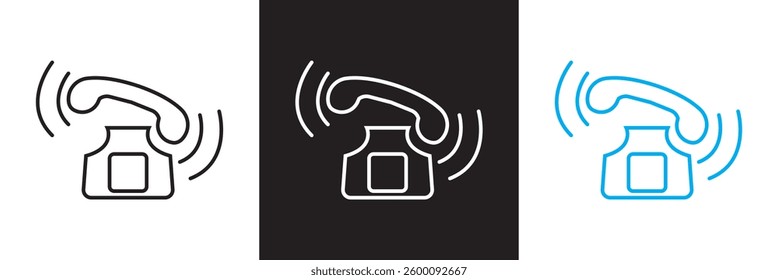 Ringing phone icon.  Vector illustration. isolated on white and black background. EPS 10