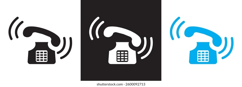 Ringing phone icon.  Vector illustration. isolated on white and black background. EPS 10