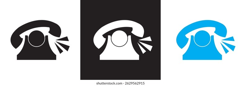 Icono de teléfono que suena . Vector para Sitios web, interfaces móviles, presentaciones, Anuncio, imagen de marca, etc. Ilustración vectorial. aislado en el fondo blanco y negro. EPS 10