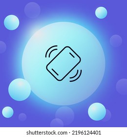 Icono de la línea telefónica de llamada. Llamada, entrada, anillo, vibración, tono de llamada, contactos de negocios, comunicación. Concepto tecnológico. Estilo de glasmorfismo. Icono de línea de vector para negocios y publicidad.