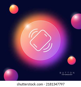 Ringing phone line icon. Vibration, call, communication, dial, incoming, outgoing, subscriber, sound, ringtone. Technology concept. Glassmorphism style. Vector line icon for Business and Advertising.