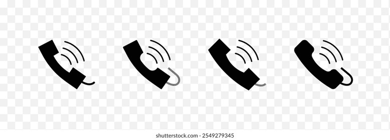 Conjunto de iconos simples de teléfono sonando. Smartphone sonando. Señal de teléfono. Icono de llamada. 