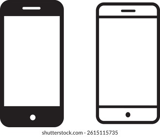 Ringing phone simple icon set. Phone device model silhouette vector icon.
