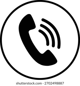 Conjunto de ícones simples de tocar o telefone. Smartphone tocando. Sinal de telefone. Vetor