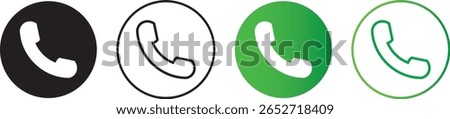 Ringing phone simple icon set. Black and white call sign, call icon design, Contact us icon vector,
