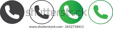 Ringing phone simple icon set. Black and white call sign, call icon design, Contact us icon vector,
