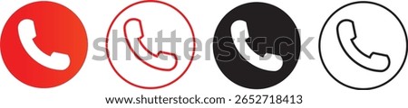 Ringing phone simple icon set. Black and white call sign, call icon design, Contact us icon vector,
