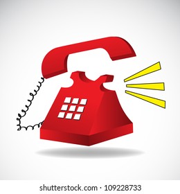 Ringing phone vector. Clip-art